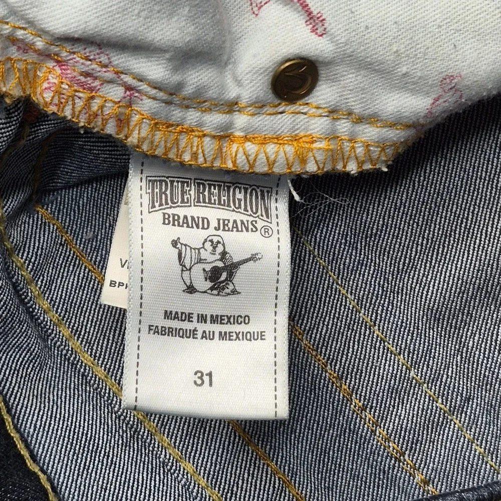 True Religion Jeans Womens 32x30 Blue Flap Pocket Stretch Vintage Skinny